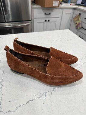 White Mountain Brown Suede Pointed Toe Slip-On Loafer Flats Women's 8.5M
